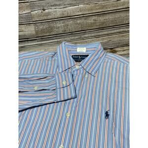 Ralph Lauren Men’s Long Sleeve Button Down Blue Red‎ Size Large